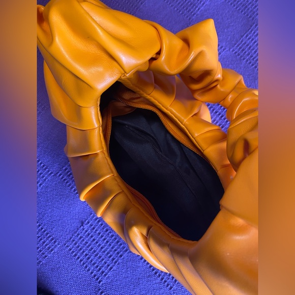 Orange Ruched Handbag - Picture 3 of 4